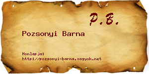 Pozsonyi Barna névjegykártya
