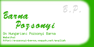 barna pozsonyi business card